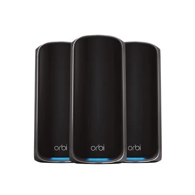 Orbi 860 Series Tri-Band WiFi 6 Mesh System, 3-Pack Black, with 1-year Armor included